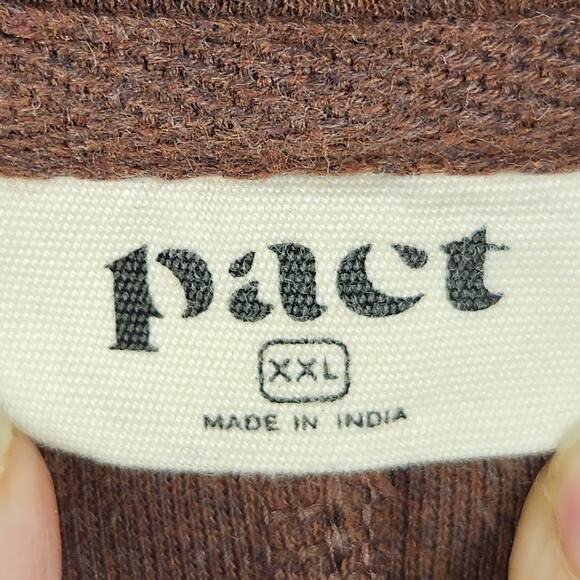 Pact Relaxed Blazer Cardigan Unisex XXL Brown Solid Organic Cotton Pockets EUC - Picture 4 of 14